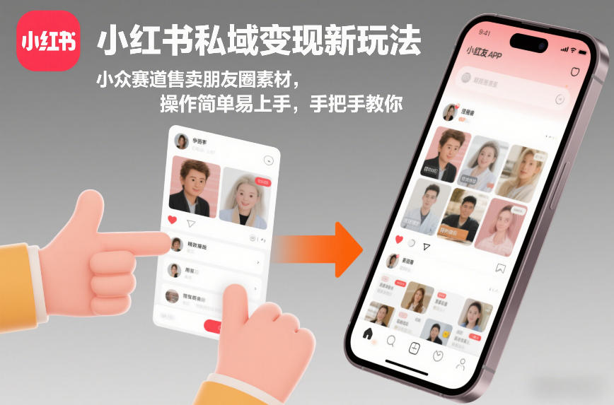 小红书私域变现新玩法，小众赛道售卖朋友圈素材，操作简单易上手，手把手教你-吾爱自习网