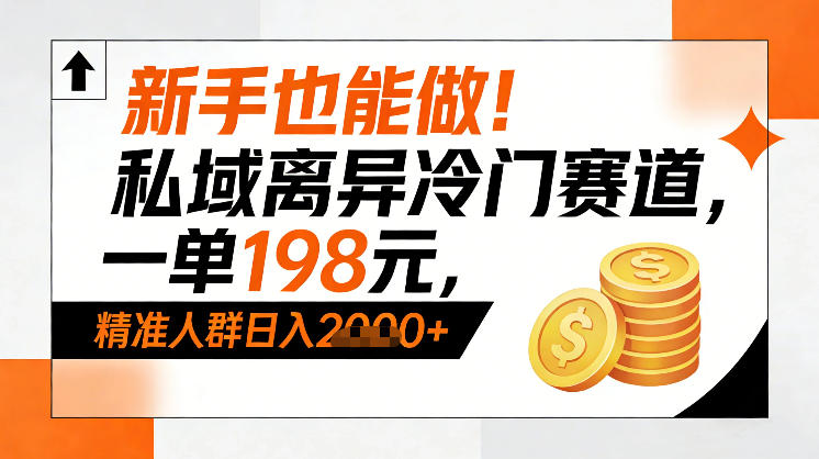 新手也能做！私域离异冷门赛道，一单198，精准人群日入1k+-吾爱自习网