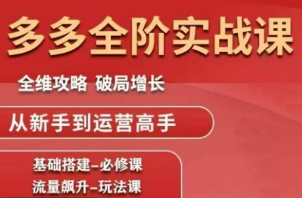 大炮·拼多多全阶实战课程(更新2026)汇通分享-分享轻创项目-网络创业-项目实操-兼职-网赚-副业-抖音-快手-小红书-闲鱼-视频号-直播-短视频-中视频-带货-短剧-游戏搬砖-引流等教程课程分享汇通分享