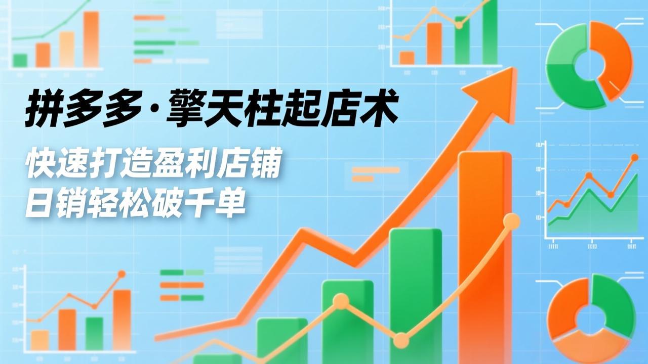 拼多多·擎天柱起店术，爆流布局、利润起飞、不断流，快速打造盈利店铺，日销轻松破千单汇通分享-分享轻创项目-网络创业-项目实操-兼职-网赚-副业-抖音-快手-小红书-闲鱼-视频号-直播-短视频-中视频-带货-短剧-游戏搬砖-引流等教程课程分享汇通分享