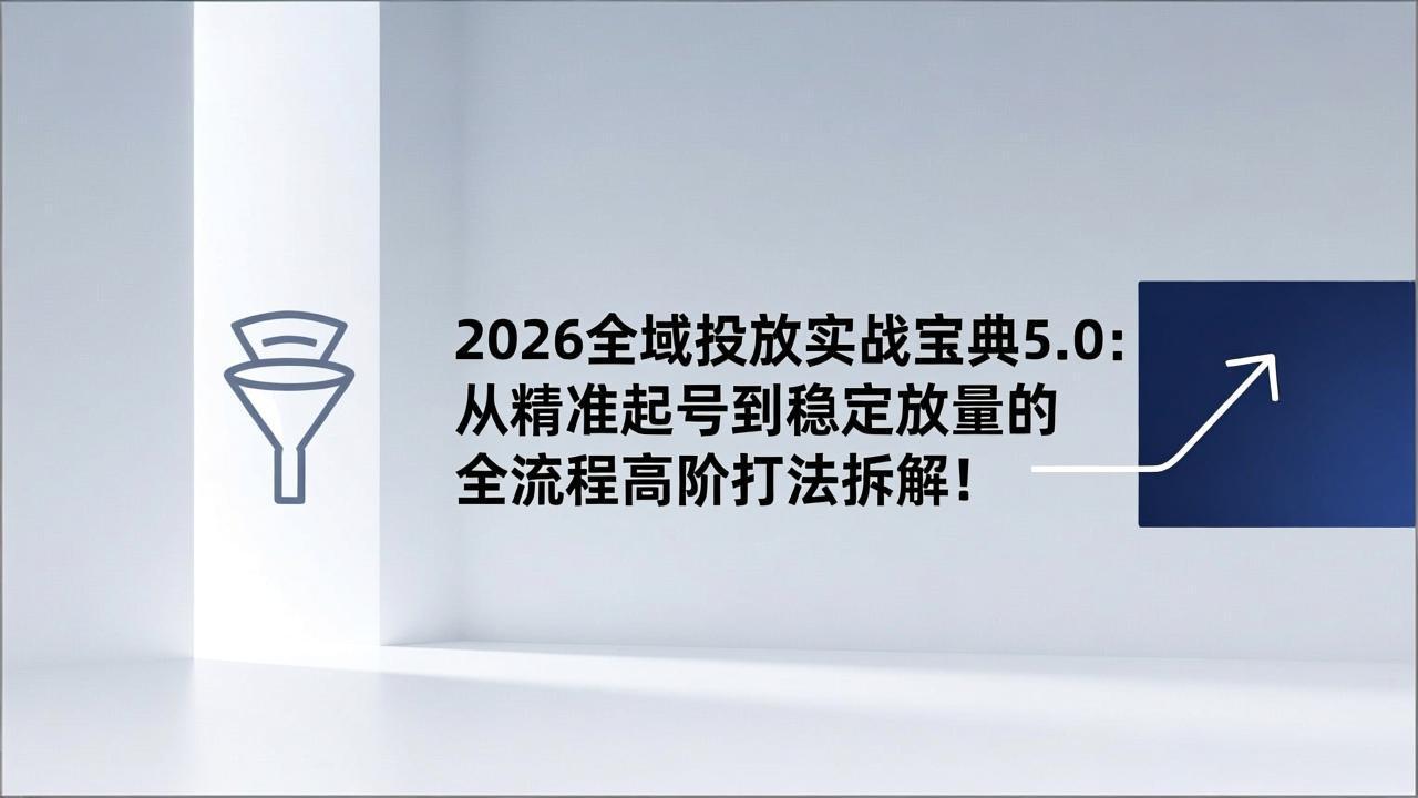 2026全域投放实战宝典5.0：从精准起号到稳定放量的全流程高阶打法拆解！-吾爱自习网