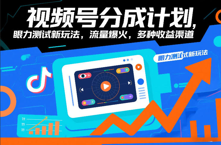 视频号分成计划，眼力测试新玩法，流量爆火，多种收益渠道-吾爱自习网