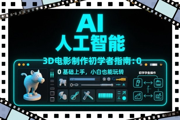 AI人工智能3D电影制作初学者指南：0基础上手，小白也能玩转-吾爱自习网