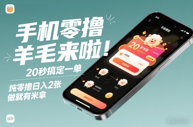 手机零撸薅羊毛来啦！20秒搞定一单，纯零撸日入2张，做就有米拿【揭秘】-吾爱自习网