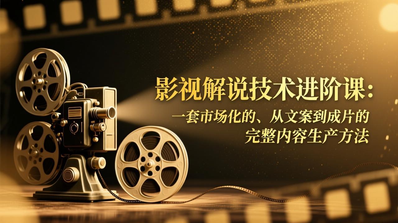 影视解说技术进阶课：一套市场化的、从文案到成片的完整内容生产方法-吾爱自习网