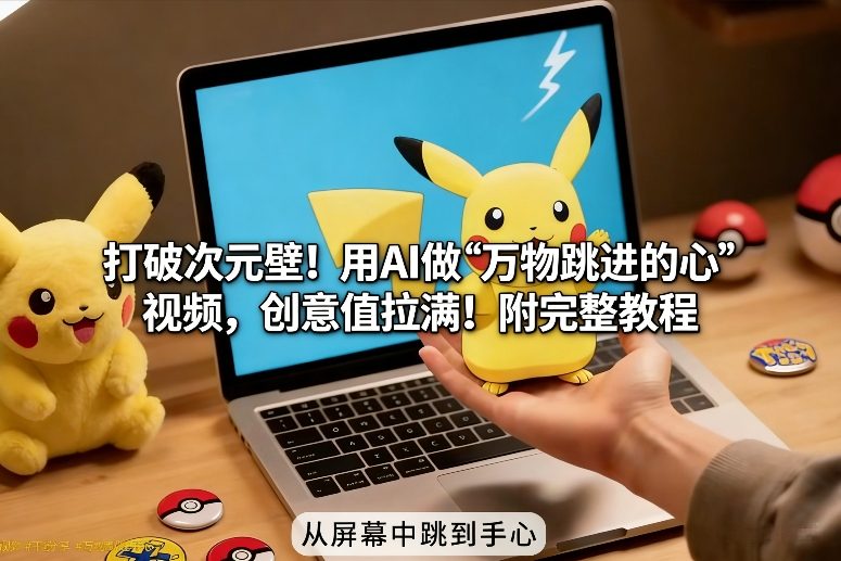 打破次元壁！用AI做【万物跳进手心】视频，创意值拉满！附完整教程汇通分享-分享轻创项目-网络创业-项目实操-兼职-网赚-副业-抖音-快手-小红书-闲鱼-视频号-直播-短视频-中视频-带货-短剧-游戏搬砖-引流等教程课程分享汇通分享
