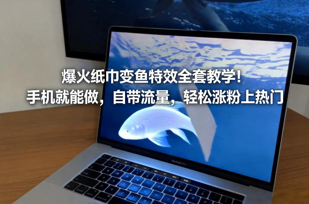 爆火纸巾变鱼特效全套教学！手机就能做，自带流量，轻松涨粉上热门汇通分享-分享轻创项目-网络创业-项目实操-兼职-网赚-副业-抖音-快手-小红书-闲鱼-视频号-直播-短视频-中视频-带货-短剧-游戏搬砖-引流等教程课程分享汇通分享