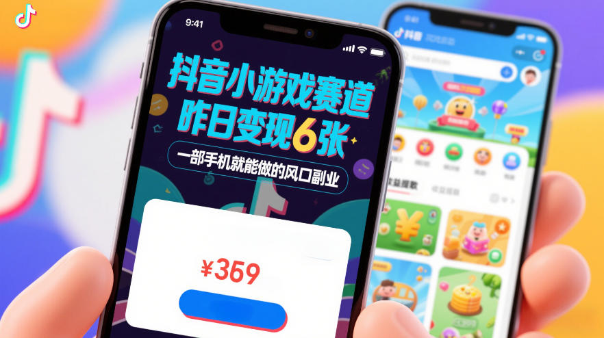 抖音小游戏赛道,昨日变现600+,零基础一部手机就能做的风口副业【揭秘】-吾爱自习网