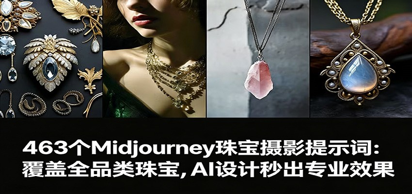 463个Midjourney珠宝摄影提示词：覆盖全品类珠宝，AI设计秒出专业效果-我爱发帖