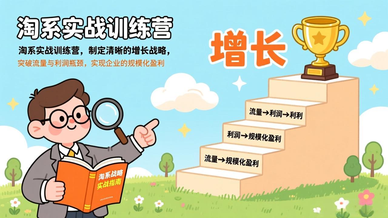 淘系实战训练营，制定清晰的增长战略，突破流量与利润瓶颈，实现企业的规模化盈利-吾爱自习网