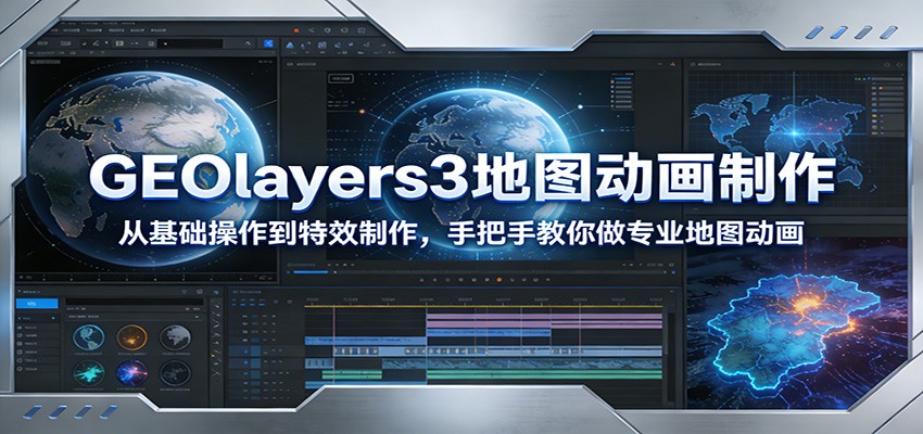 GEOlayers3地图动画制作：从基础操作到特效制作，手把手教你做专业地图动画-棕熊云分享 - 专属年轻人的资源宝库