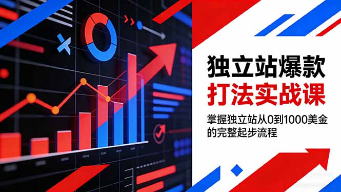 独立站爆款打法实战课，掌握独立站从0到1000美金的完整起步流程-搞薯条网