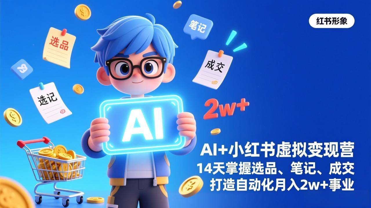 AI+小红书虚拟变现营(完结-吾爱自习网