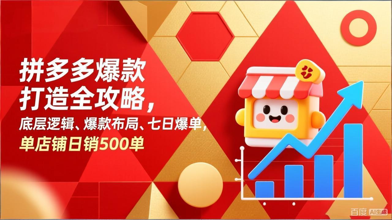 拼多多爆款打造全攻略，底层逻辑、爆款布局、七日爆单，单店铺日销500单-吾爱自习网