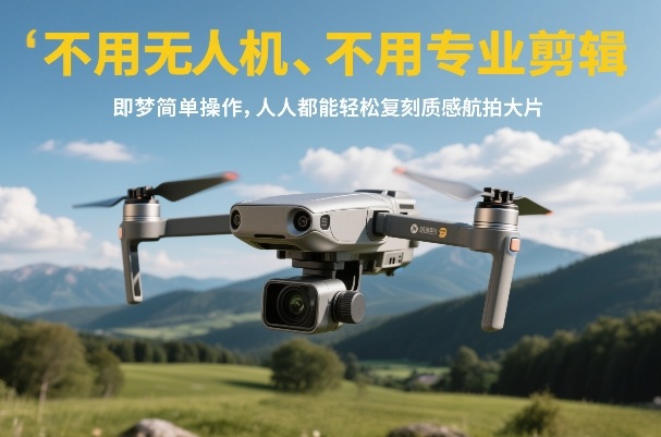 不用无人机、不用专业剪辑，即梦简单操作，人人都能轻松复刻质感航拍大片-樵渔匹