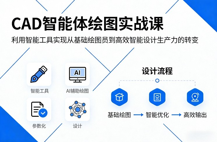 CAD智能体绘图实战课，利用智能工具，实现从基础绘图员到高效智能设计生产力的转变-吾爱自习网