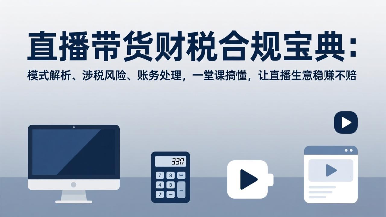 直播带货财税合规宝典：模式解析、涉税风险、账务处理，一堂课搞懂，让直播生意稳赚不赔-吾爱自习网