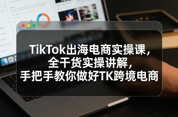 TikTok出海电商实操课，全干货实操讲解，手把手教你做好TK跨境电商-吾爱自习网