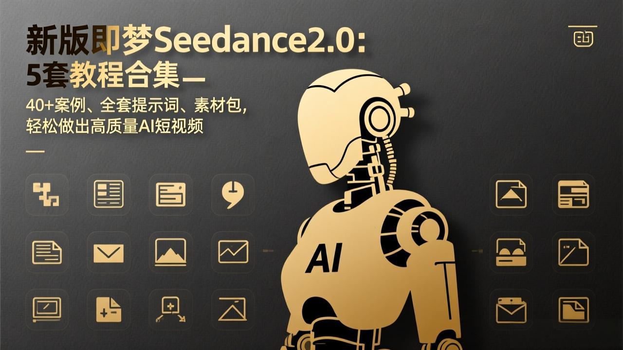 新版即梦Seedance2.0：5套教程合集，40+案例、全套提示词、素材包，轻松做出高质量AI短视频-吾爱自习网