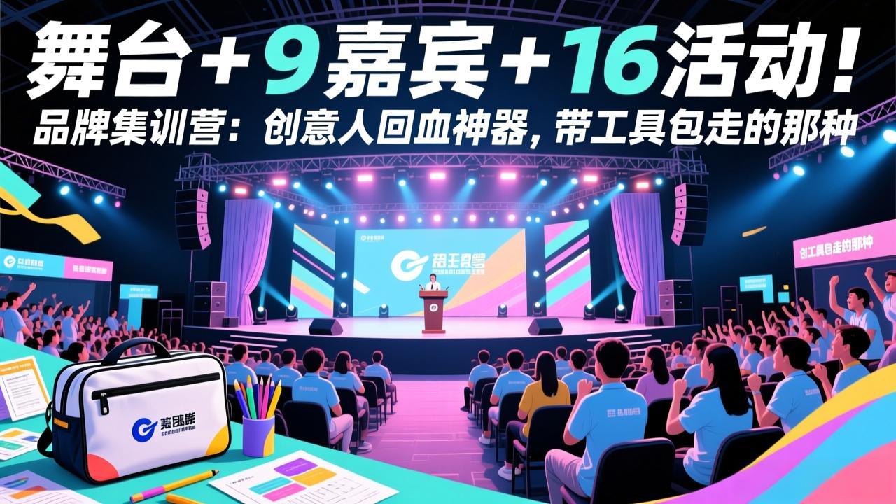 舞台 + 9 嘉宾 + 16 活动!品牌集训营:创意人回血神器,带工具包走的那种-吾爱自习网