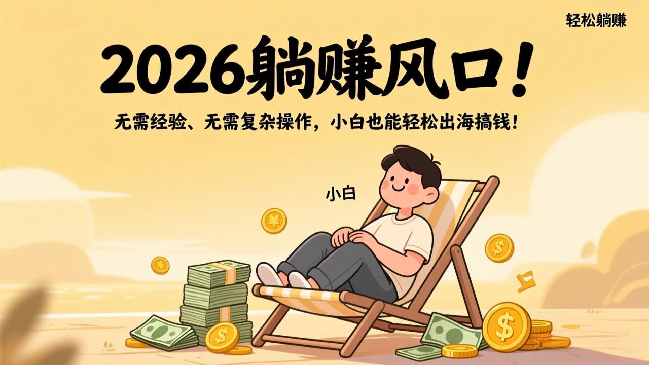 2026躺赚风口！无需经验、无需复杂操作，小白也能轻松出海搞钱！-吾爱自习网