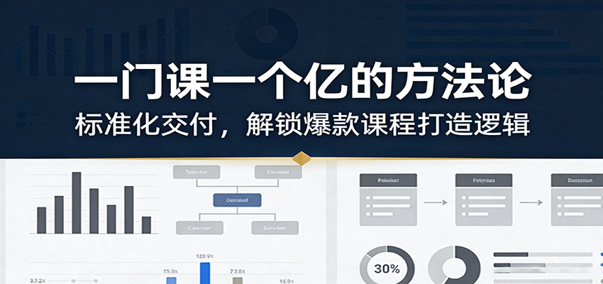 一门课一个亿的方法论：标准化交付，解锁爆款课程打造逻辑-吾爱自习网