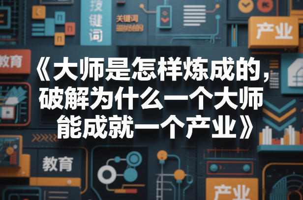 大师是怎样炼成的，破解为什么一个大师，能成就一个产业【电子书】-吾爱自习网