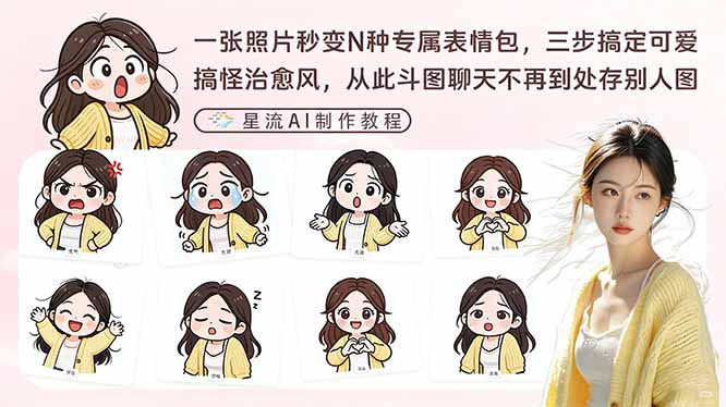 一张照片秒变N种专属表情包，三步搞定可爱搞怪治愈风，从此斗图聊天不再到处存别人图-吾爱自习网