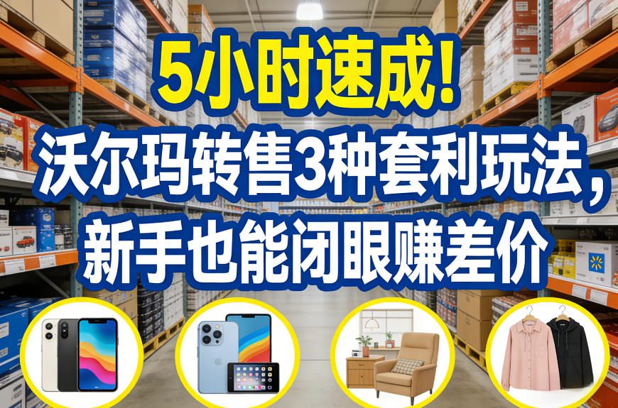 5小时速成!沃尔玛转售3种套利玩法,新手也能闭眼賺差价-云推网创项目库