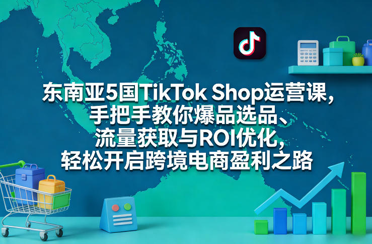 东南亚5国TikTok Shop运营课，手把手教你爆品选品、流量获取与ROI优化，轻松开启跨境电商盈利之路-奉壹网创