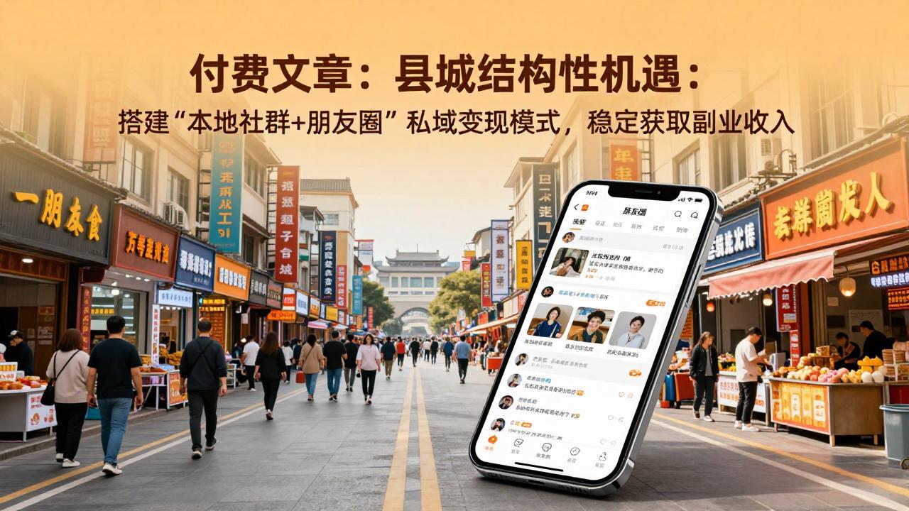 付费文章:县城结构性机遇:搭建“本地社群+朋友圈”私域变现模式,稳定获取副业收入插图 付费文章:县城结构性机遇:搭建“本地社群+朋友圈”私域变现模式,稳定获取副业收入插图