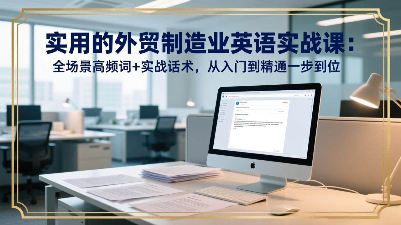 实用的外贸制造业英语实战课:全场景高频词+实战话术,从入门到精通一步到位-吾爱自习网