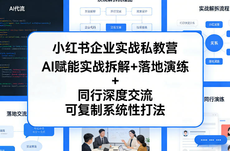 小红书企业实战私教营，AI赋能实战拆解+落地演练+同行深度交流，可复制系统性打法-吾爱自习网