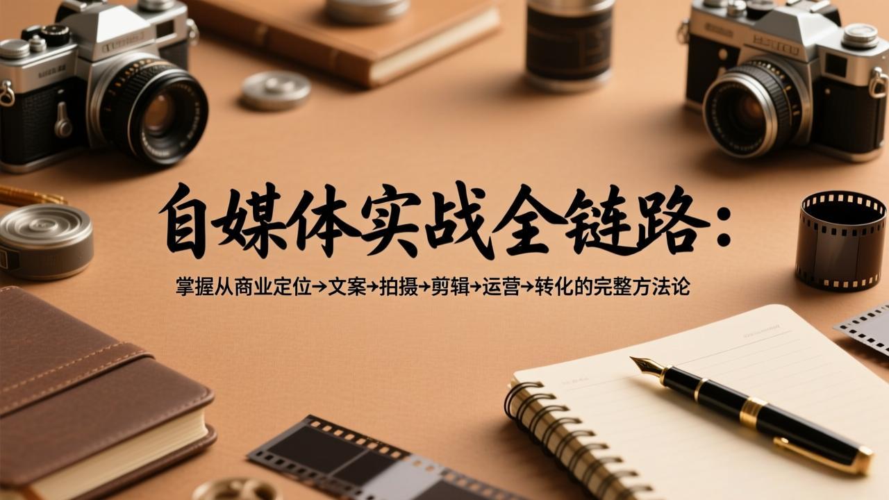 自媒体实战全链路：掌握从商业定位→文案→拍摄→剪辑→运营→转化的完整方法论-heijinzy