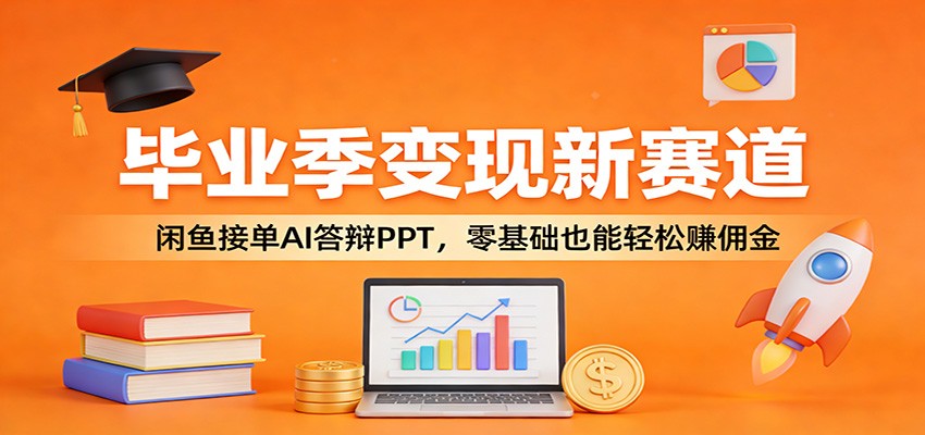 毕业季变现新赛道：闲鱼接单AI答辩PPT，零基础也能轻松赚佣金汇通分享-分享轻创项目-网络创业-项目实操-兼职-网赚-副业-抖音-快手-小红书-闲鱼-视频号-直播-短视频-中视频-带货-短剧-游戏搬砖-引流等教程课程分享汇通分享