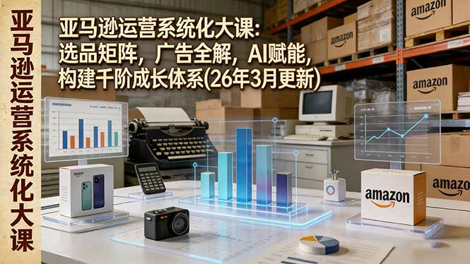 亚马逊运营系统化大课：选品矩阵，广告全解，AI赋能，构建千阶成长体系(26年3月更新汇通分享-分享轻创项目-网络创业-项目实操-兼职-网赚-副业-抖音-快手-小红书-闲鱼-视频号-直播-短视频-中视频-带货-短剧-游戏搬砖-引流等教程课程分享汇通分享