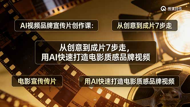 AI视频品牌宣传片创作课：从创意到成片7步走，用AI快速打造电影质感品牌视频-我爱发帖