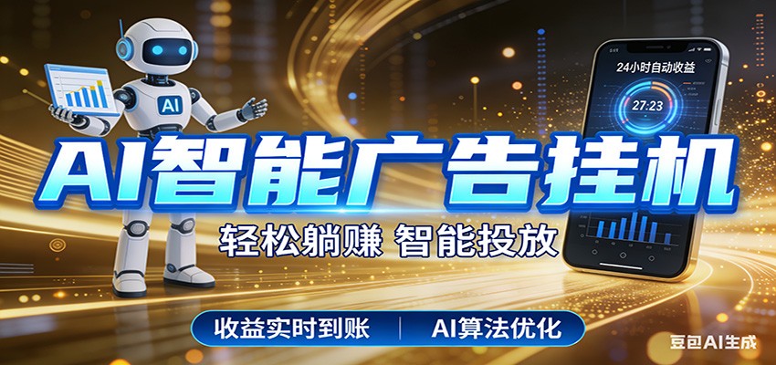 智能广告挂机新时代，利用碎片化时间实现稳定被动收益，AI帮你持续盈利汇通分享-分享轻创项目-网络创业-项目实操-兼职-网赚-副业-抖音-快手-小红书-闲鱼-视频号-直播-短视频-中视频-带货-短剧-游戏搬砖-引流等教程课程分享汇通分享