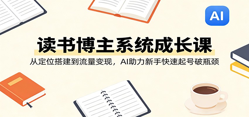 读书博主系统成长课：从定位搭建到流量变现，AI助力新手快速起号破瓶颈-我爱发帖