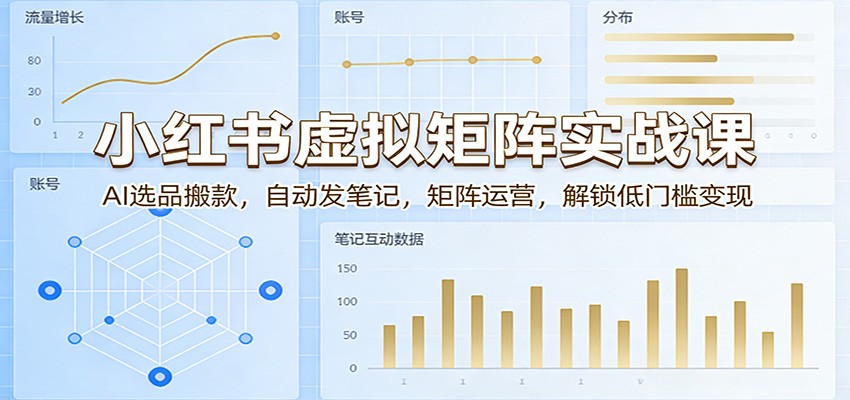 小红书虚拟矩阵实战课：AI选品搬款，自动发笔记，矩阵运营，解锁低门槛变现-我爱发帖