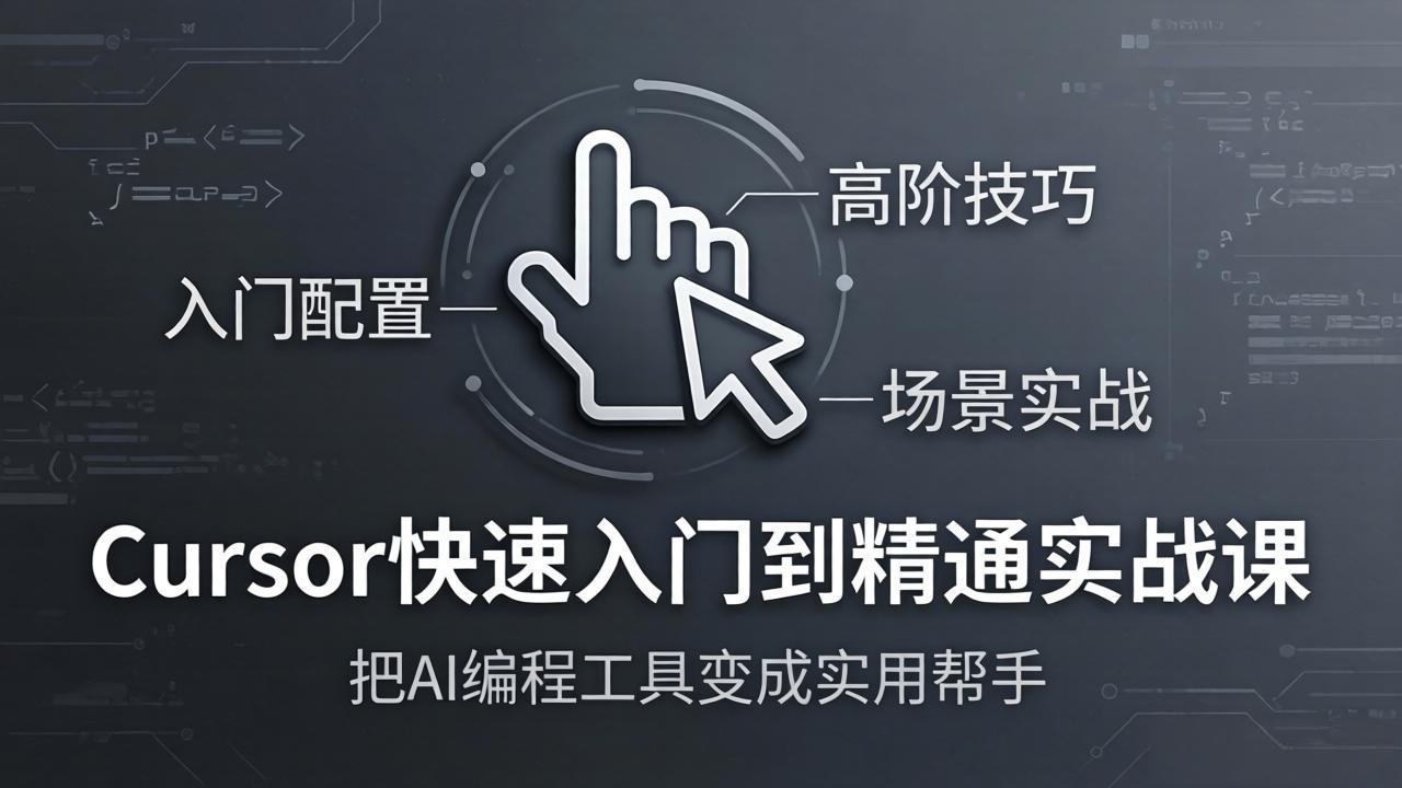 Cursor快速入门到精通实战课：入门配置+高阶技巧+场景实战，把AI编程工具变成实用帮手-吾爱自习网