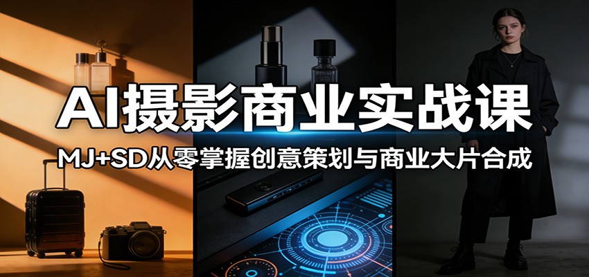 AI摄影商业实战课：MJ+SD从零掌握创意策划与商业大片合成-我爱发帖