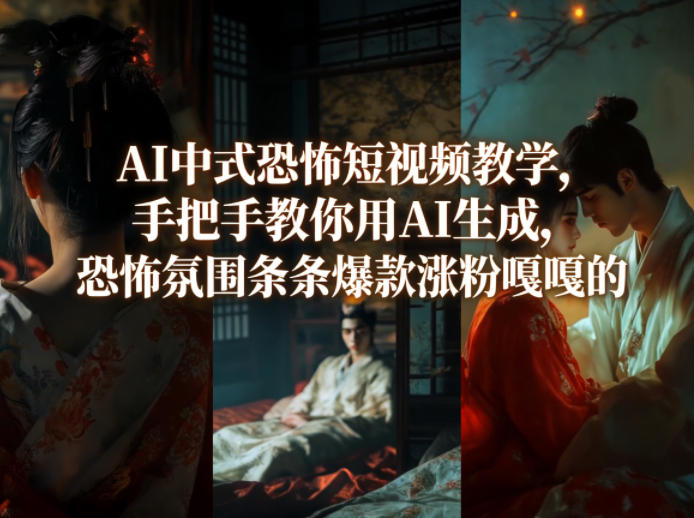 AI中式恐怖短视频教学，手把手教你用AI生成，恐怖氛围条条爆款涨粉嘎嘎的-我爱发帖