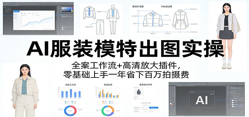 AI服装模特出图实操：全案工作流+ 高清放大插件，零基础上手一年省下百万拍摄费-我爱发帖