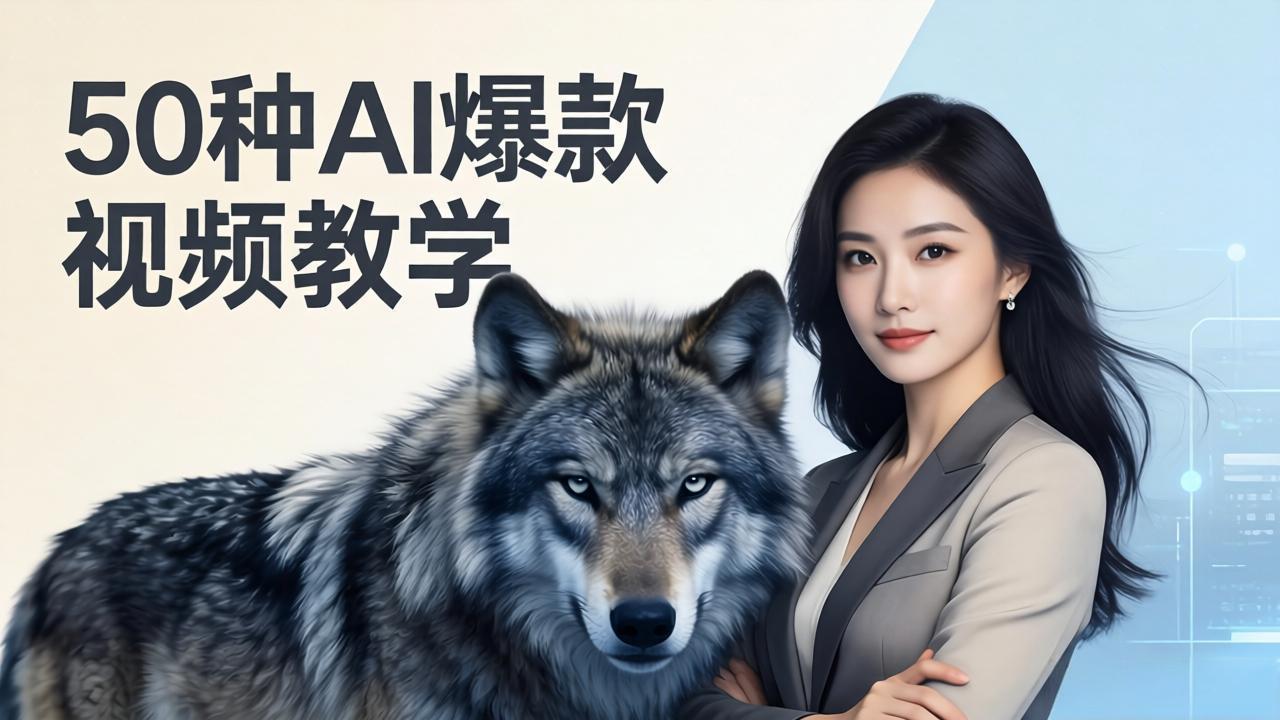 50种AI爆款视频教学：影视级古诗词+治愈萌宠+山海经蛟龙，高阶宝典商业落地-吾爱自习网