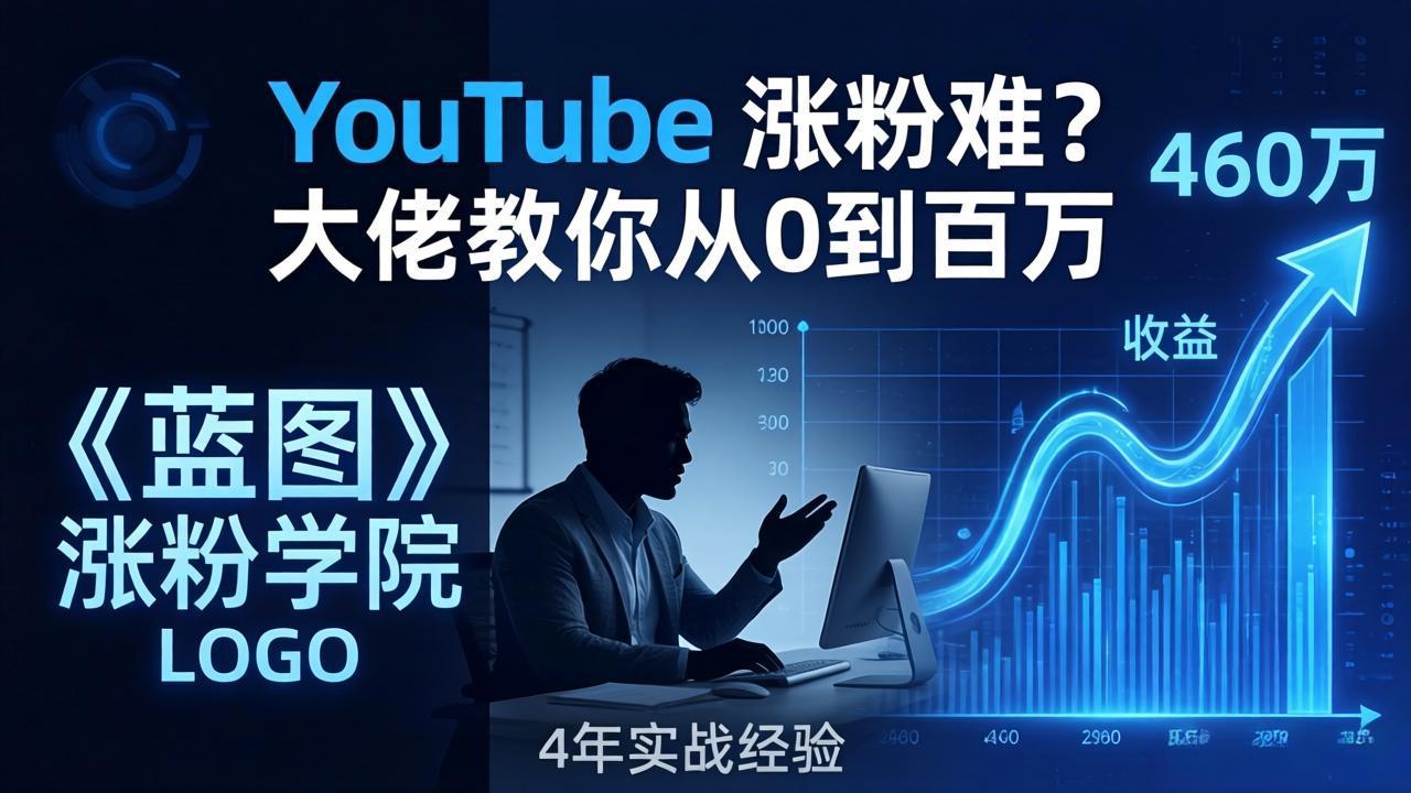 YouTube 涨粉难？《蓝图涨粉学院》：4 年赚 460 万的大佬教策略，从0到百万有路径！-云推网创项目库