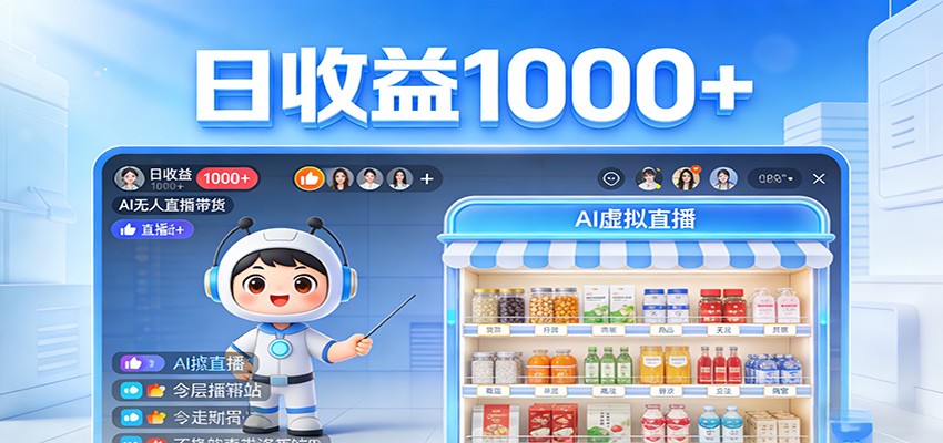 不用露脸不用说话，24小时自动卖货赚钱，全天自动直播，收益看得见-吾爱自习网