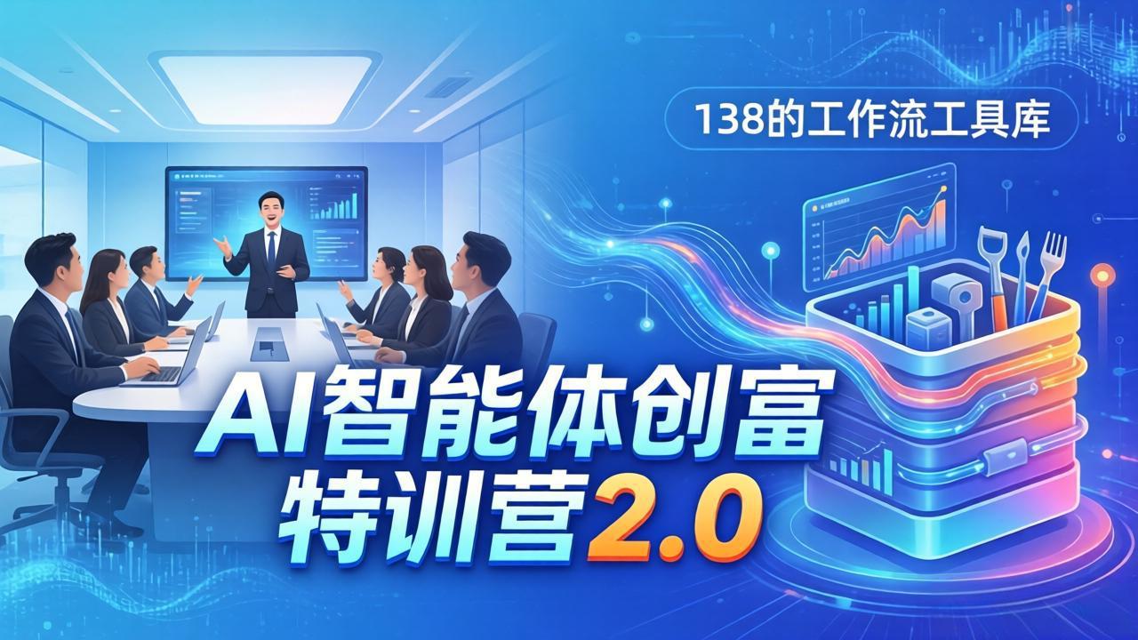 AI智能体创富训练营2.0:3天闭门直播+视频课+工具库,从0到1搭建智能体附138个工作流-创领云聚