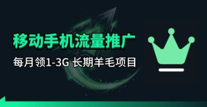 手机流量领取推广_每月一轮,刚需类的长期项目-吾爱自习网