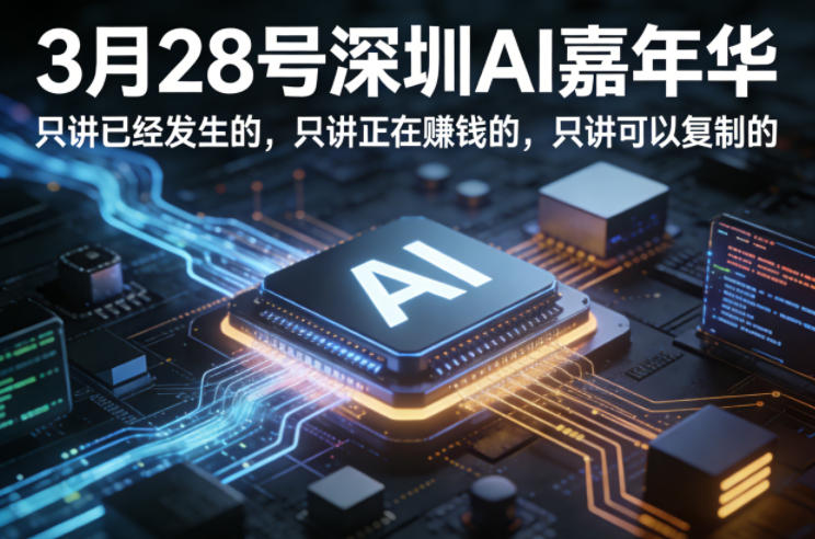 3月28号深圳AI嘉年华，只讲已经发生的，只讲正在賺钱的，只讲可以复制的-吾爱自习网